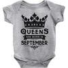 Queens Are Born In September Baby Onesie