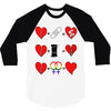 ls lesbian full heart 3/4 Sleeve Shirt