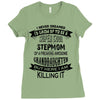 Super Cool Stepmom Of A Freaking Awesome Granddaughter Ladies Fitted T-Shirt