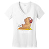 yoga pug exhale Women's V-Neck T-Shirt