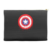 captain america dying bleeding logo Accessory Pouches