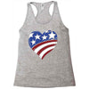 disstressed america flag heart Racerback Tank