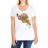 women's sugar skull purple Ladies Curvy T-Shirt