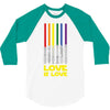 Lightsaber Rainbow - Love Is Love 3/4 Sleeve Shirt
