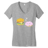 cheeseburger pranks doughnut Women's V-Neck T-Shirt