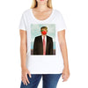 Rene Magritte Parody Impeach Trump Ladies Curvy T-Shirt