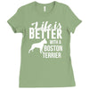 life is better with a boston terrier Ladies Fitted T-Shirt