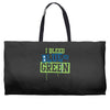 i bleed blue and green Weekender Totes