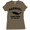narwhal whale Ladies Fitted T-Shirt
