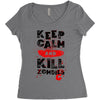 Keep Calm And Kill Zombies Women's Triblend Scoop T-shirt