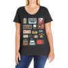 vintage electronic retro technology Ladies Curvy T-Shirt