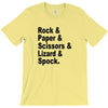 rock paper scissors lizard spock big bang theory geek nerd gift t shir T-Shirt