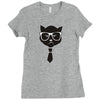 grumpy hipster cat Ladies Fitted T-Shirt