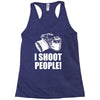 i shoot people Racerback Tank