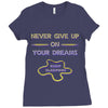 never give up on dreams Ladies Fitted T-Shirt