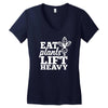 eat plants lift heavy Women's V-Neck T-Shirt