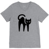 cat black V-Neck Tee