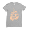 Never Give Up Uterine Cancer Awareness Ladies Fitted T-Shirt
