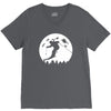 skiier moon moonlight silhouett V-Neck Tee