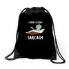 i speak fluent sarcazm Drawstring Bags