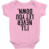 i'll never let you down Baby Bodysuit