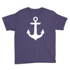 anchor black sailor vintage style navy nautical Youth Tee