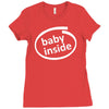 baby inside sticker vinyl decal Ladies Fitted T-Shirt