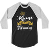 kings are born in february 3/4 Sleeve Shirt