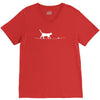 rope heart cat V-Neck Tee