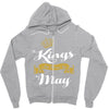 kings are born in may Zipper Hoodie