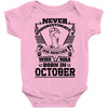 Never Underestimate Dog Rescuer Who Was Born October Baby Onesie