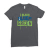 i bleed blue and green Ladies Fitted T-Shirt
