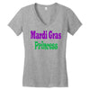 mardi gras princess Women's V-Neck T-Shirt