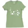 panda flat out with bamboo Ladies Fitted T-Shirt