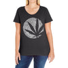 cannabis fingerprinting (white) Ladies Curvy T-Shirt