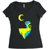 moon cat Women's Triblend Scoop T-shirt