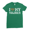 i love my soldier regular camouflage Ladies Fitted T-Shirt