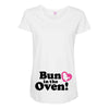 Bun in the Oven with Heart Baby Girl Maternity Scoop Neck T-shirt