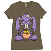 zombie bunny loves brains Ladies Fitted T-Shirt