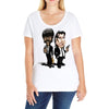 pulp fiction caricature ideal birthday gift present Ladies Curvy T-Shirt
