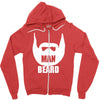 man beard Zipper Hoodie