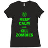 keep calm and kill zombies Ladies Fitted T-Shirt