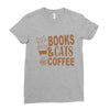 books and cats and coffee Ladies Fitted T-Shirt