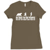 be nice to fat people bear chase funny pub joke Ladies Fitted T-Shirt