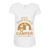what happens in camper stays in camper vintage style camp funny Maternity Scoop Neck T-shirt