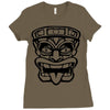 tiki mask hawaiian Ladies Fitted T-Shirt