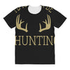 i'd rather be hunting deer antlers ammo hunt gear merica cool All Over Women's T-shirt