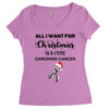 all i want for christmas is a cure carcinoid cancer Women's Triblend Scoop T-shirt