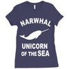 narwhals Ladies Fitted T-Shirt