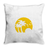 beach silhouette birds sand sunset Throw Pillow